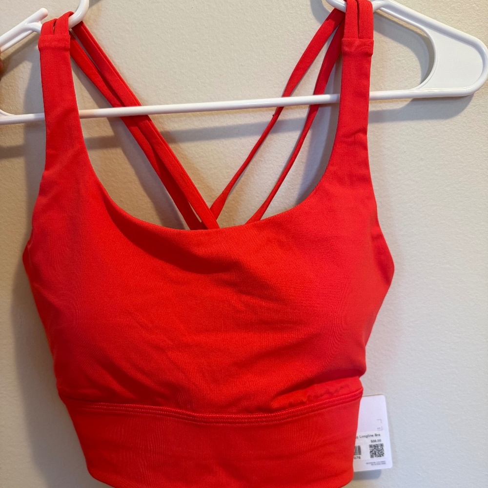 Lululemon energy bra longline red glow size 8 NWT! - Picture 1 of 3